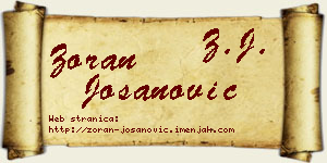 Zoran Jošanović vizit kartica